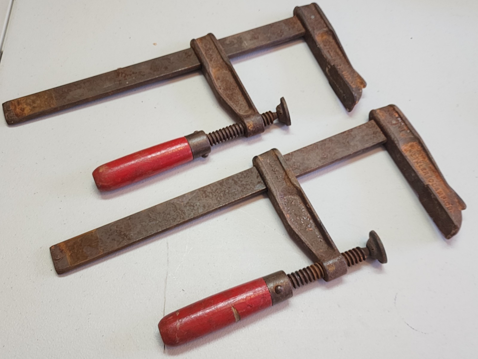 Pair of Vtg WETZLER CLAMP CO., NY, USA Sliding Bar Clamp No. 412, 12″ Open