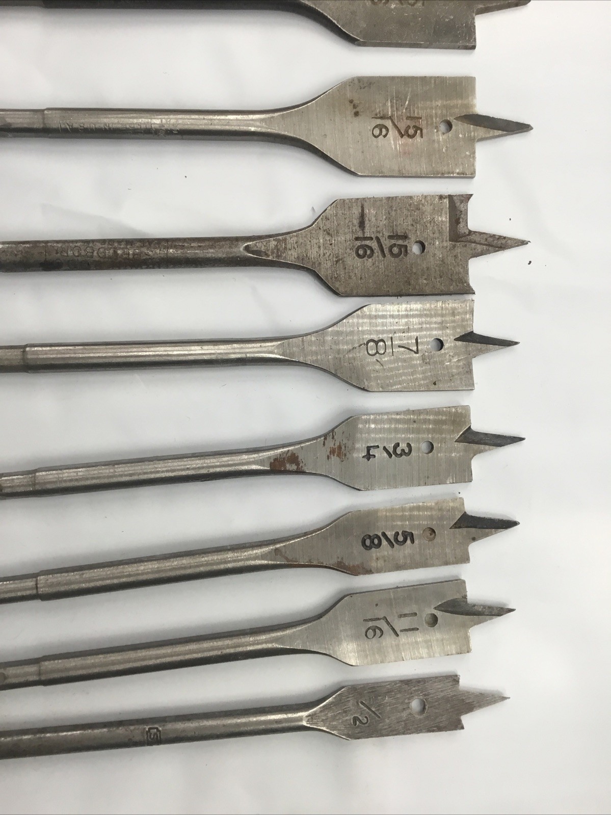 Center Drill Bits Brace Bit Guide Spade Bit Hole Saw Lot 11 Vintage 1″-1/2″