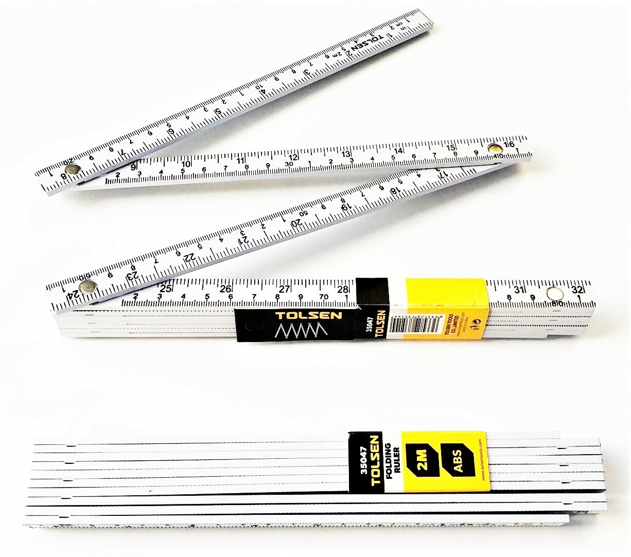2 TOLSEN CARPENTERS FOLDING RULER TAPE MEASURE RULE ABS 78″ 2 METER 6FT #35047
