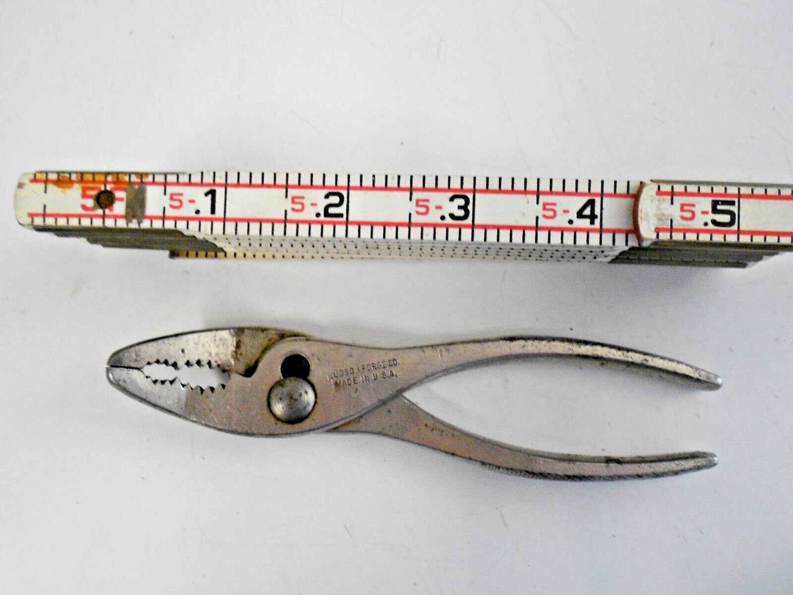 Vintage 7″ Steel Pliers Hudson Forge C. Angled Nose Pliers Made in USA