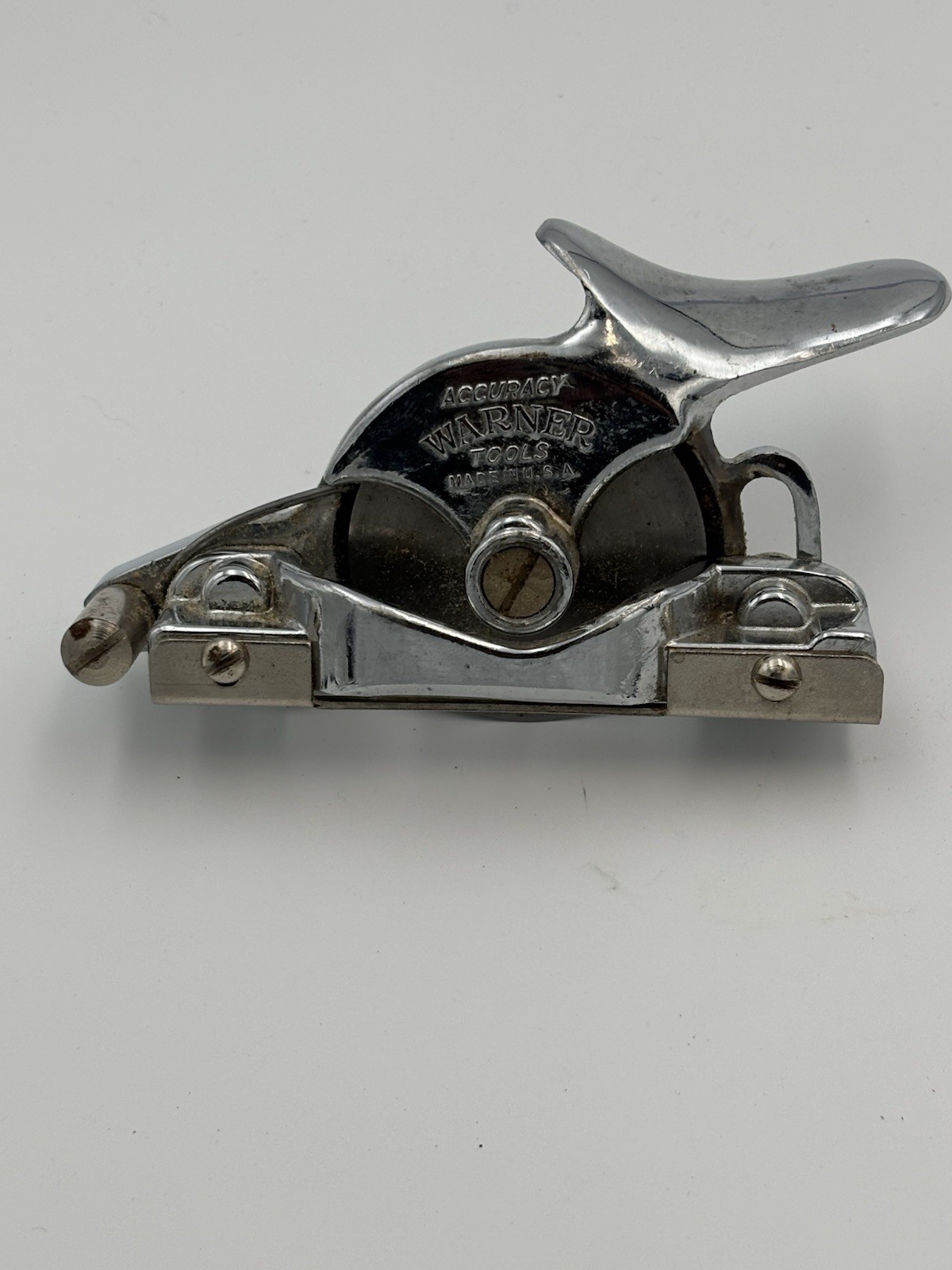 WARNER Vintage Wallpaper Trimmer Sliding Cutter Tool Chrome Metal