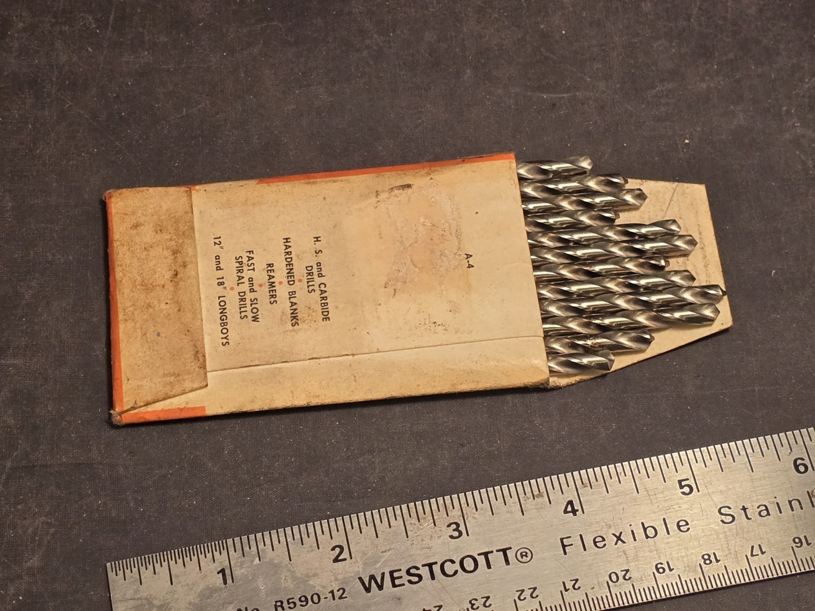 Vintage Ace Drill Co. Pack of 12 No. 301 3/16″ Jobber Drill Bits Detroit, Mi.