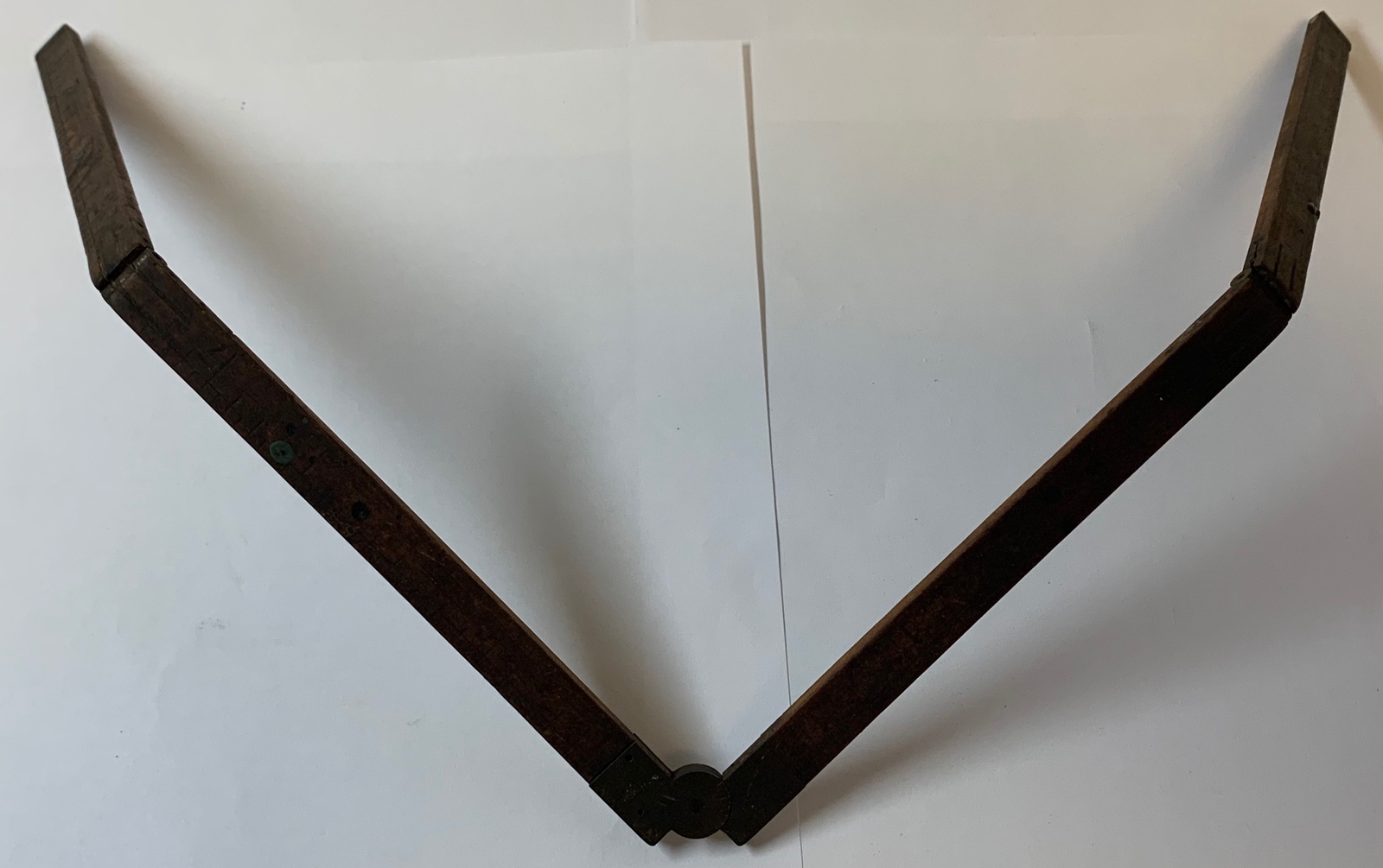 antique 24 INCH FOLDING RULER ~ warped, stained