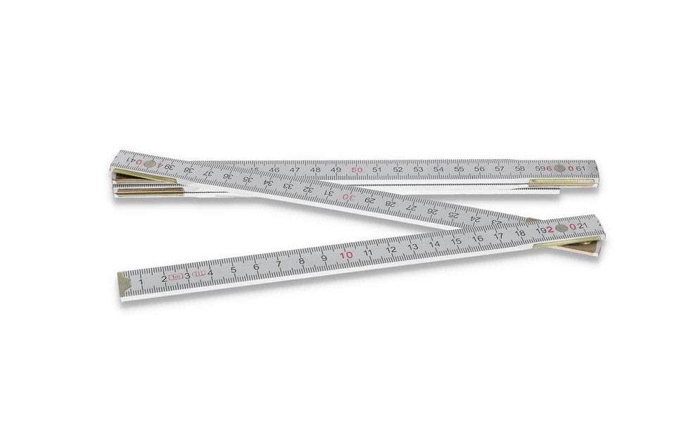 Folding Measuring Ruler 1m with Metal Joints Wooden Metric Carpenters Ruler