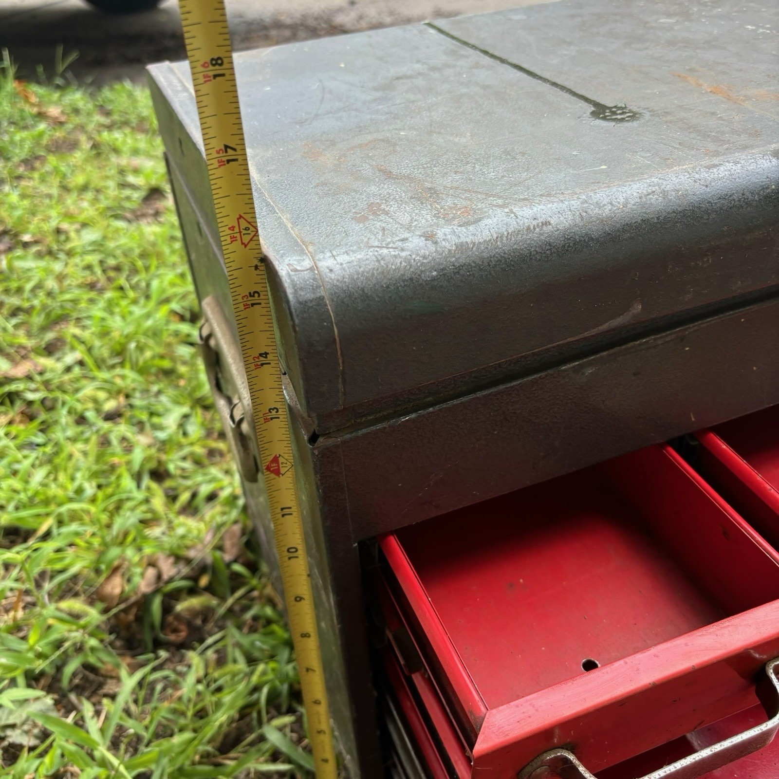 Vintage Montgomery Ward 6-Drawer Tool Chest Box Mechanics Toolbox Red Black USA
