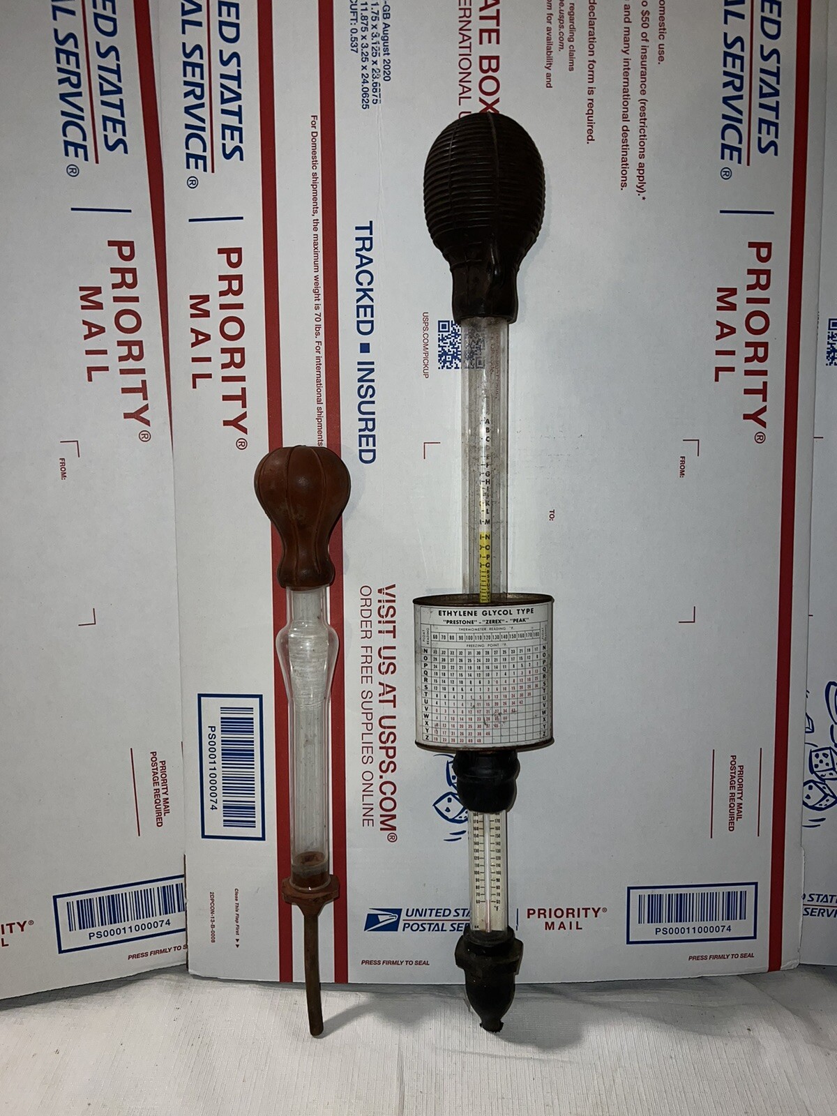 VINTAGE RIVERSIDE ANTI-FREEZE TESTER MONTGOMERY WARD & EXTRA TESTER ANTIFREEZE