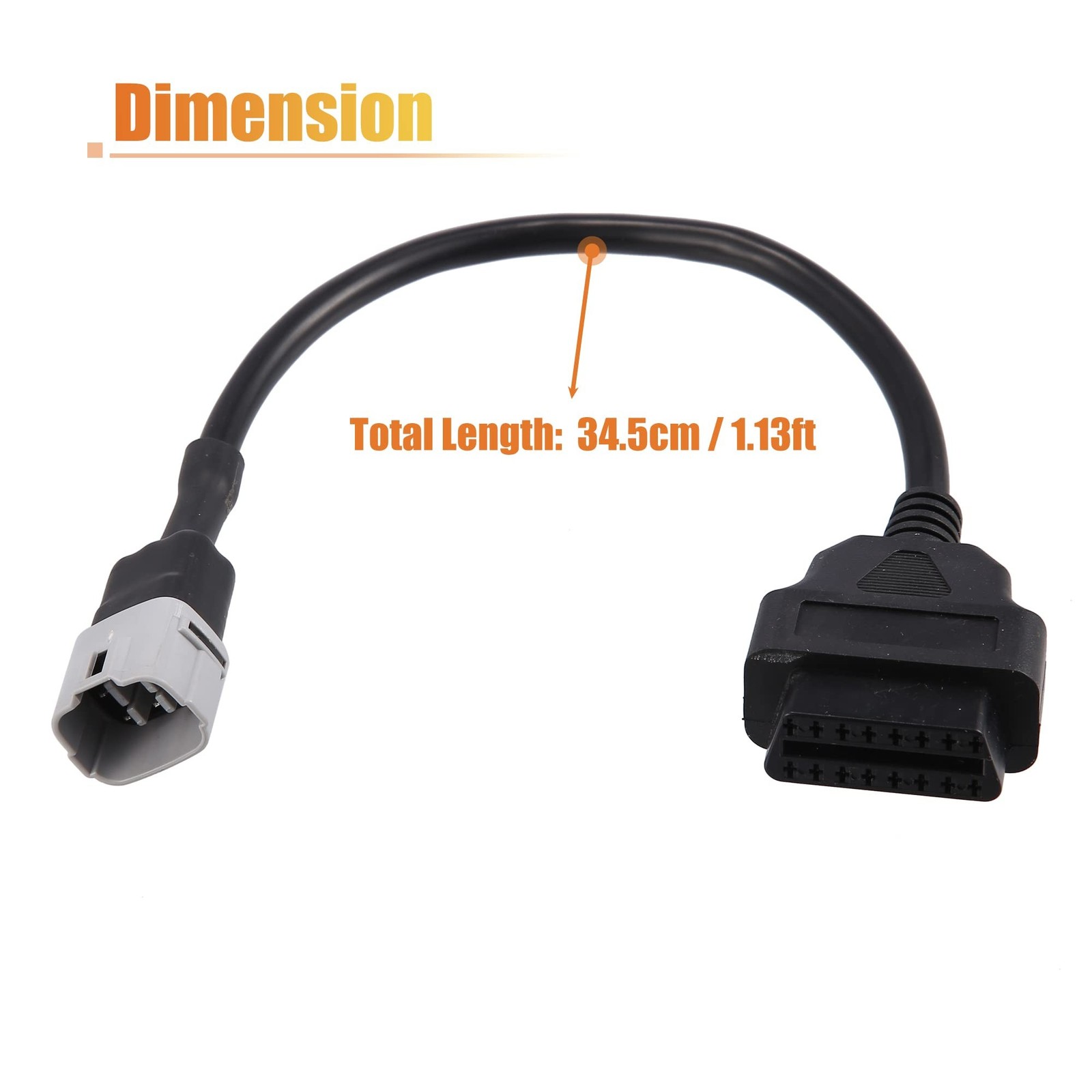 X AUTOHAUX 34.5cm 1.13ft 6 Pin to OBDII Cable Cord Diagnostic Adapter Cable M…