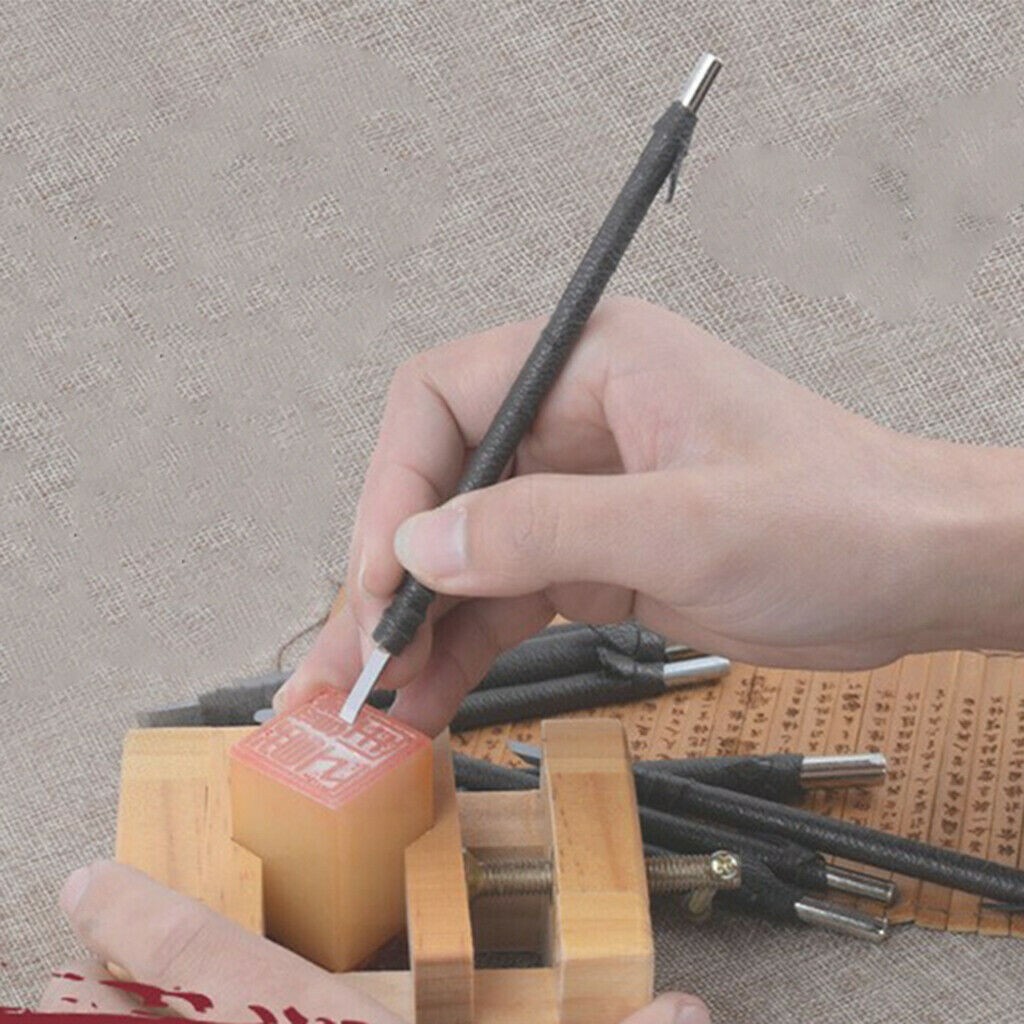 8pcs Tungsten Steel Stone Carving Sculpting Kit Hand Chisel Tool Set Cutting To