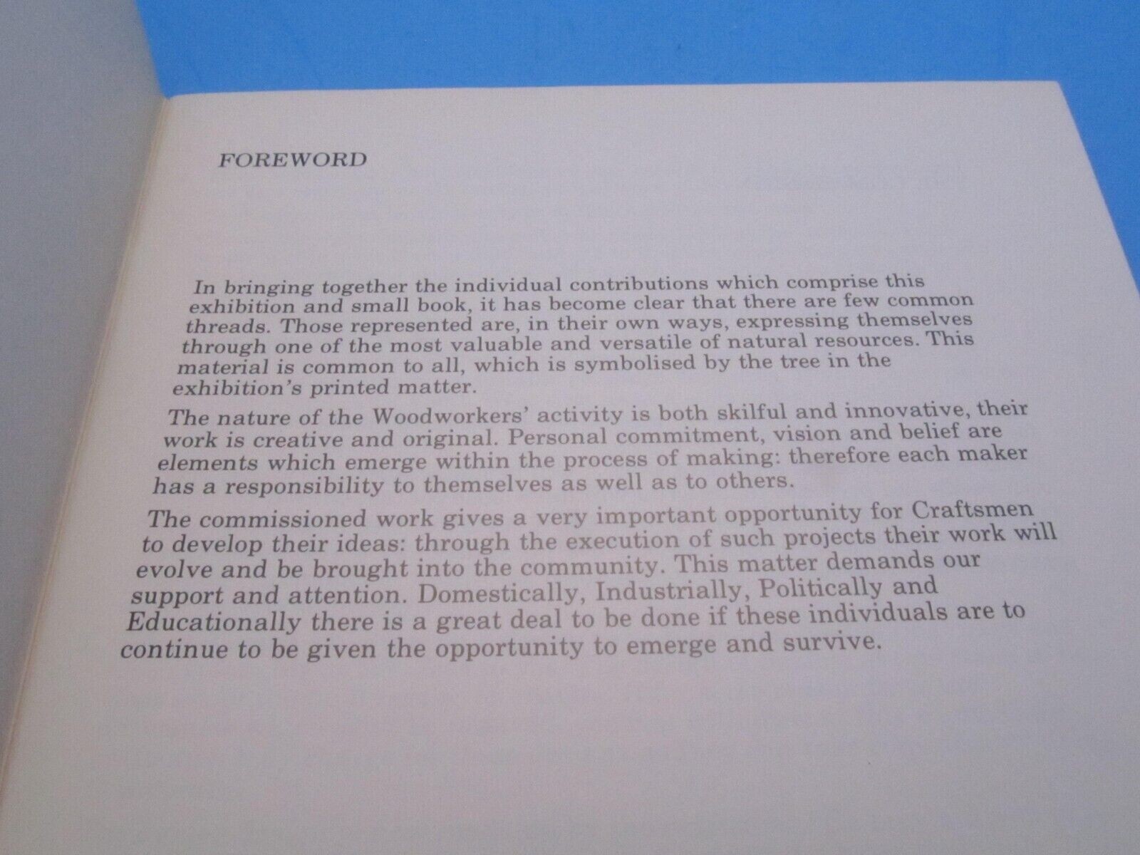 book HAND & MIND an EXHIBITION of the WOODWORKERS ART Cornwall England furniture