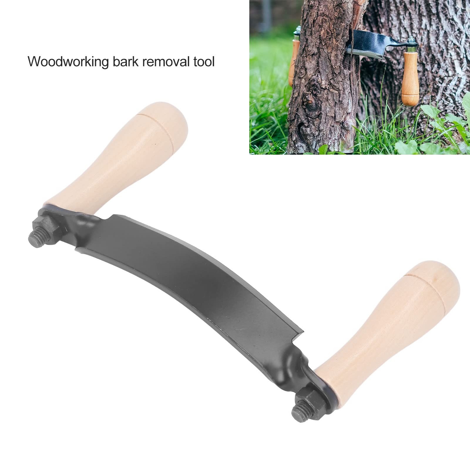 Felled 8 Inch Curved Draw Shave Knife Woodworking Debarking Hand Tool Sharp