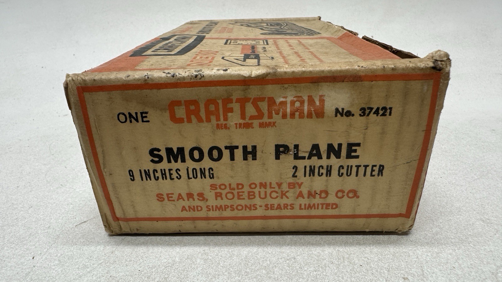 Craftsman 619-37421 Smooth Bottom Hand Plane Box and Manual Sargent Made USA