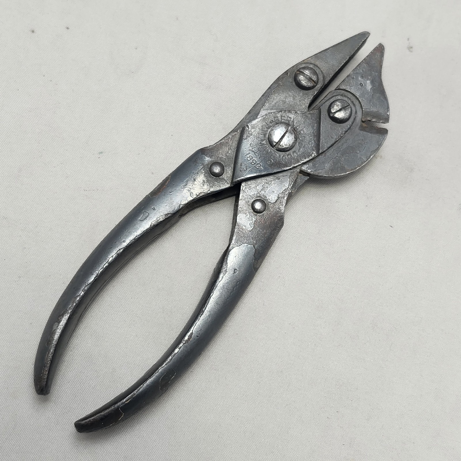 Antique Bernard Parallel Pliers with Side Cutter W Schollhorn Patent 1890 1892