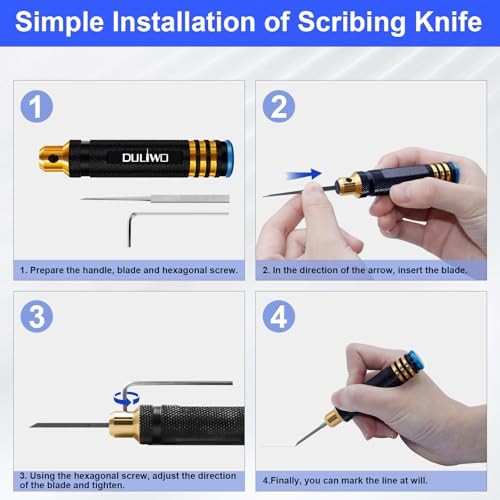 Gunpla Scribing Tool Kit – 7-Blade Model Scriber Chisel Set (0.1–2.0mm)