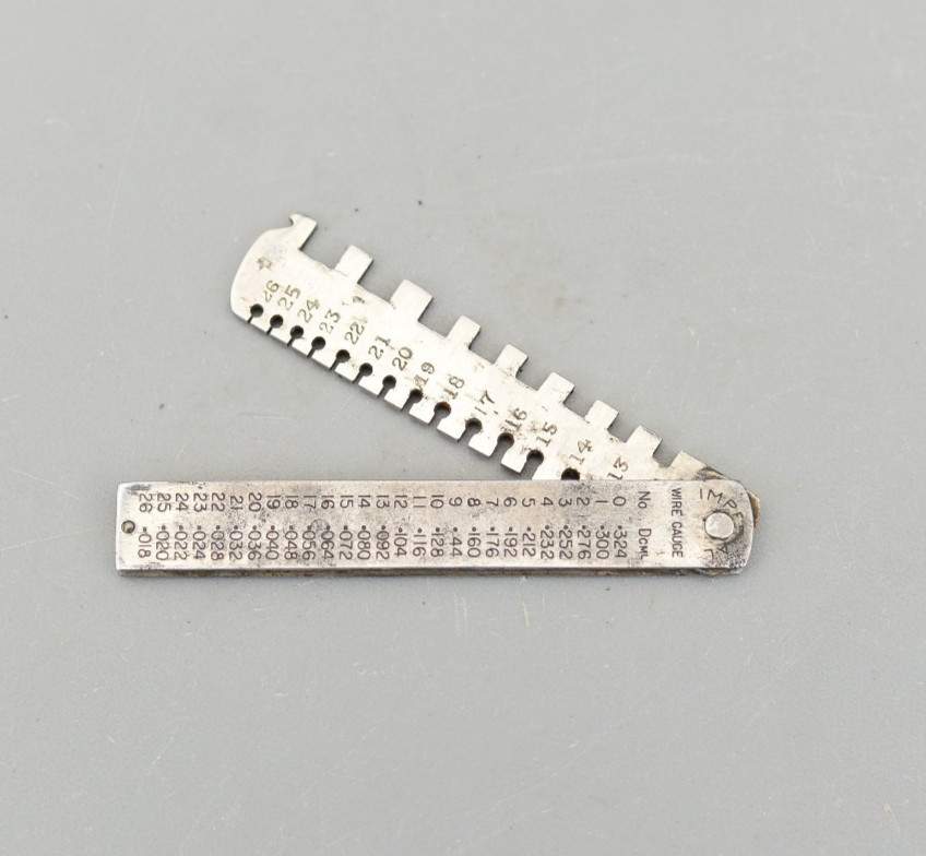 Vintage Andrews Toledo Imperial Wire Gauge 4-26 & Chesterman Rule Ruler