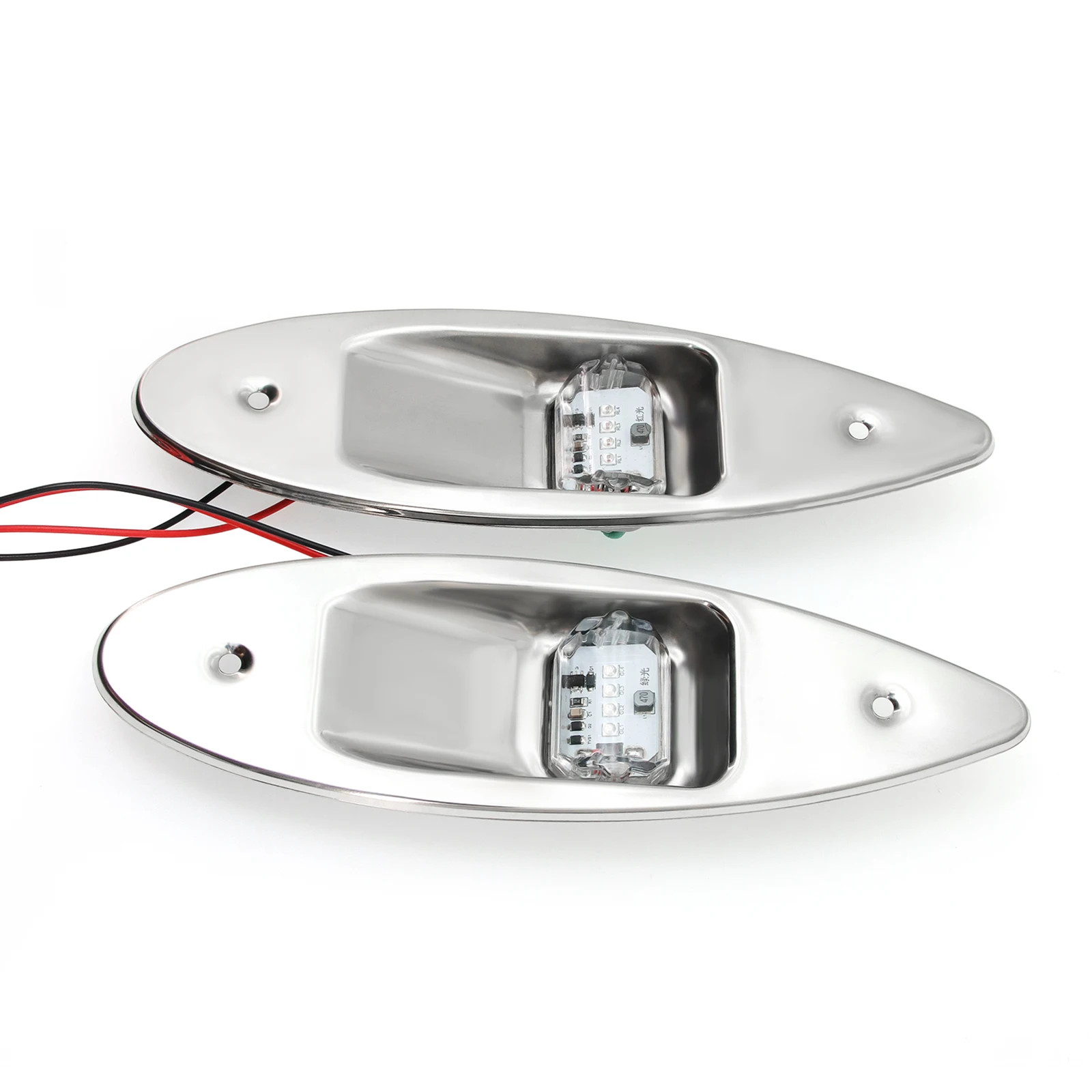 Marine Boat Navigation Light 12V LED Red Green Bow Side Signal Waterproof 2PC