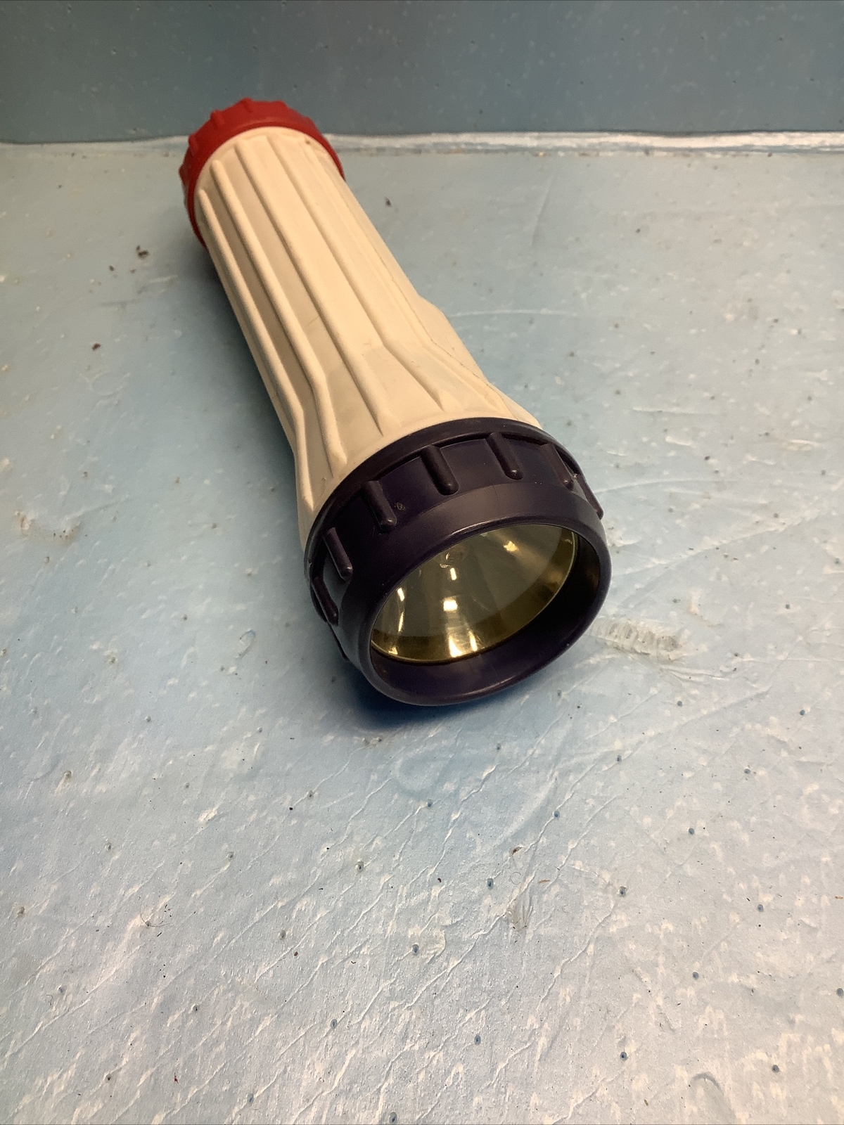 Fulton Flashlight Light Red Blue White Body Used (st137)