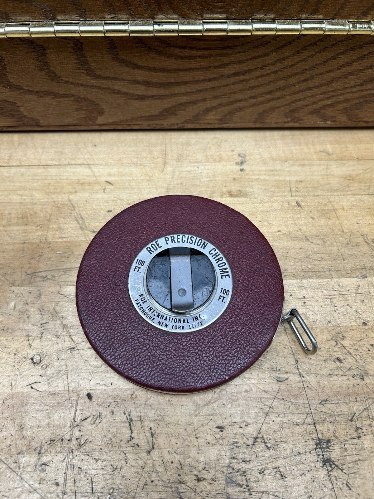 Vintage Roe International Inc. Precision Chrome 100 Ft Tape Measure Made In USA