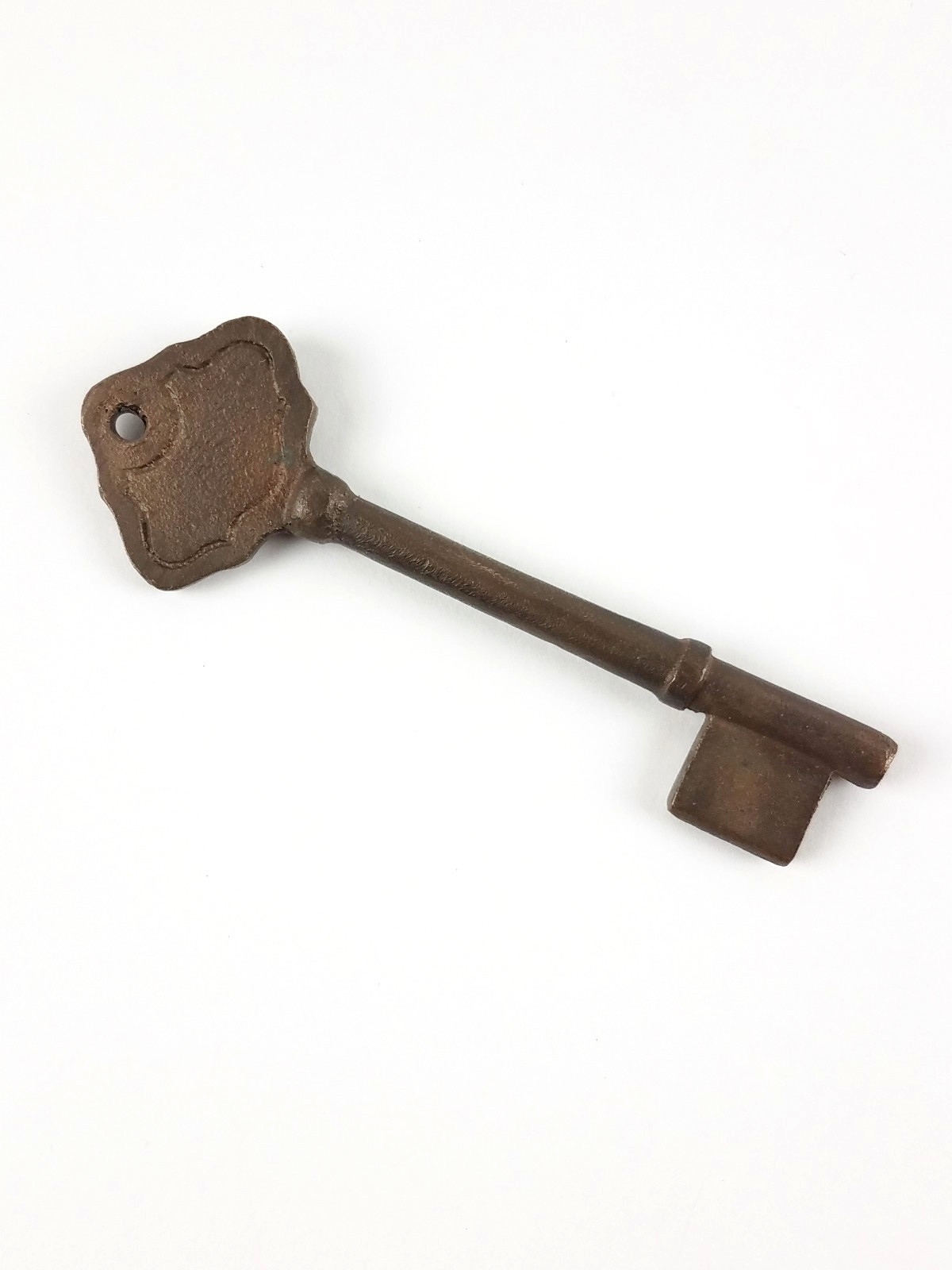 Vtg UNCUT 4 1/2″ Bronze Skeleton Bit Key Blank Large Old Antique Ship Style Key
