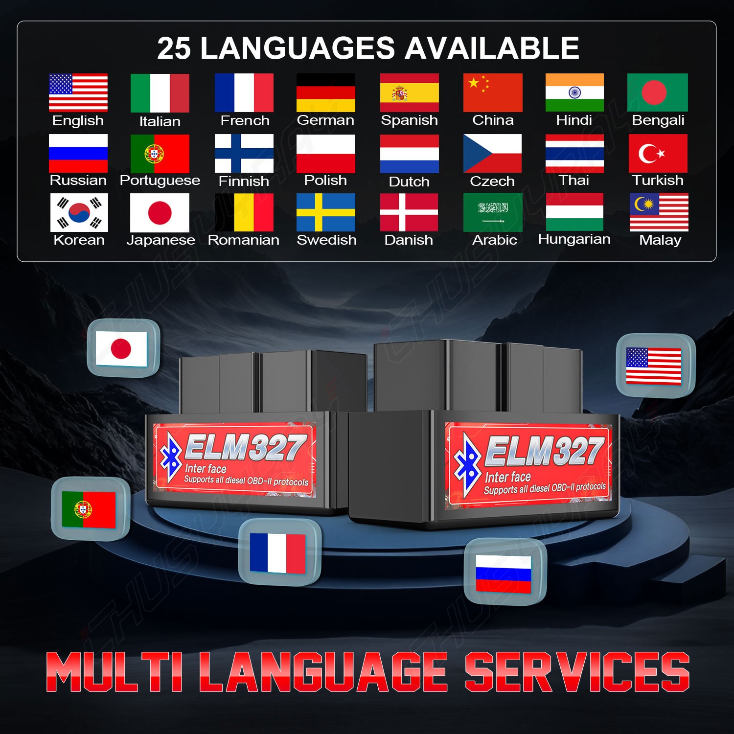 Diesel Special OBD2 Bluetooth Diagnostic Adapter Double Communication Range
