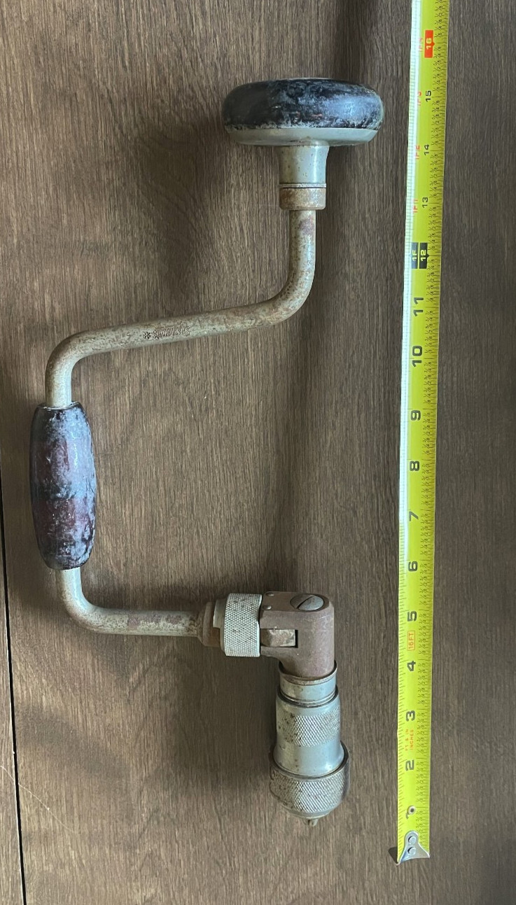 Vintage Shapleigh’s Ratcheting Hand Drill Brace 10″