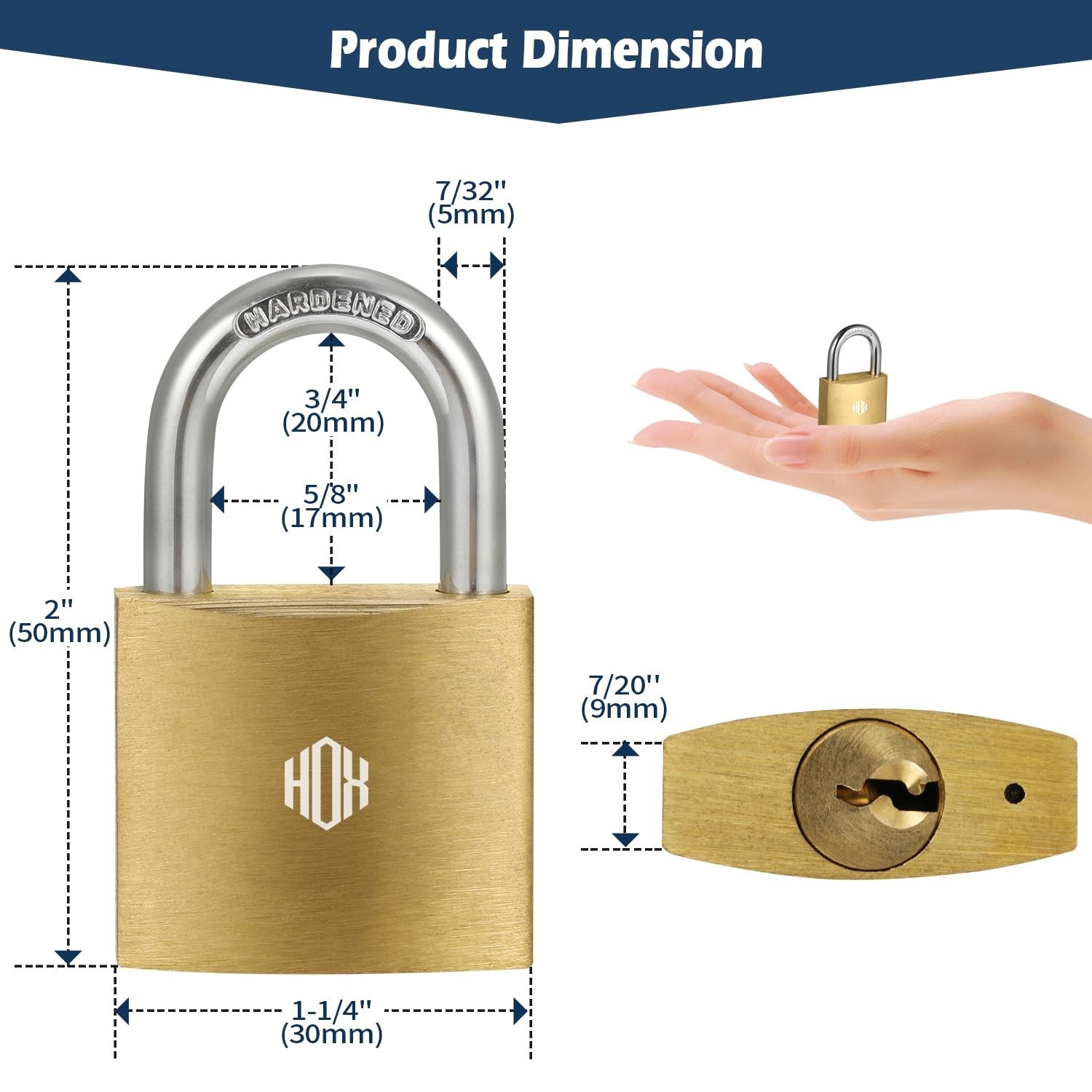 12-Pack Waterproof Brass Padlocks, Rustproof 1-1/4″ Keyed Locks for Sheds, Garag