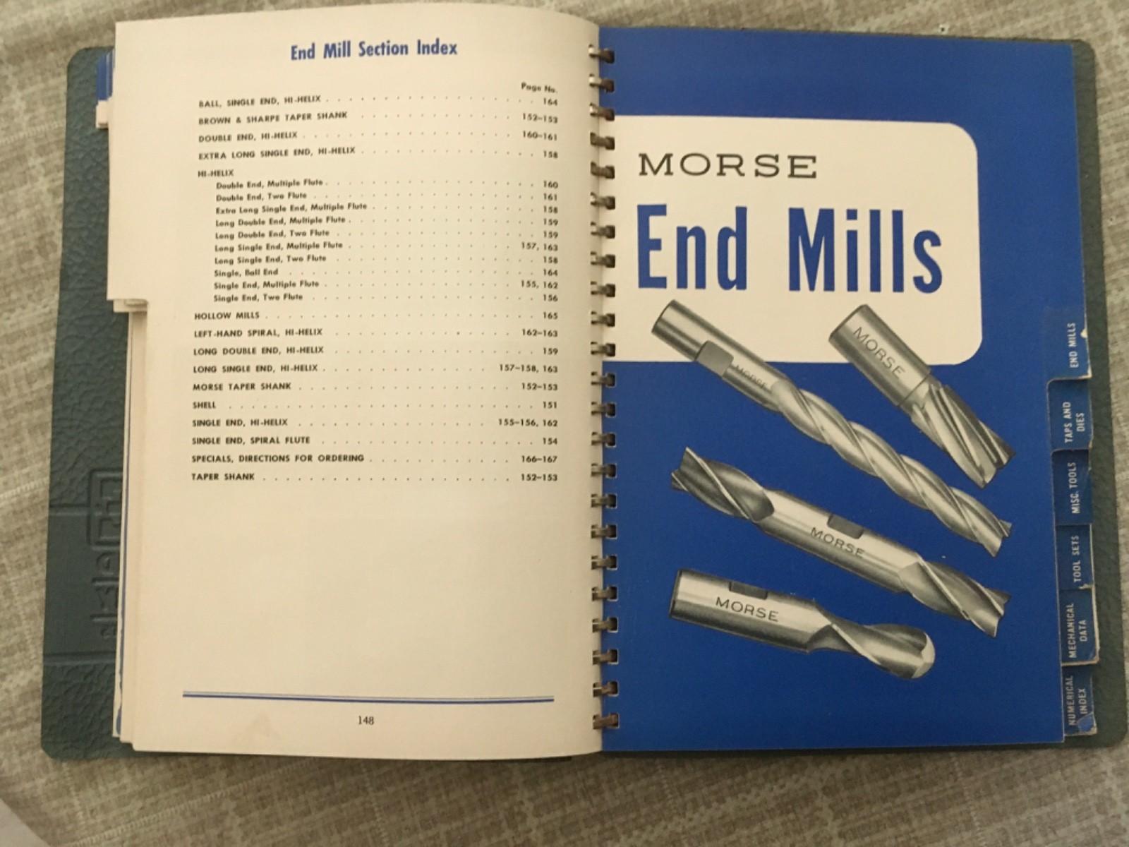 Vintage 1952 Morse Cutting Tool Catalog #87 with Mechanical Data and Charts