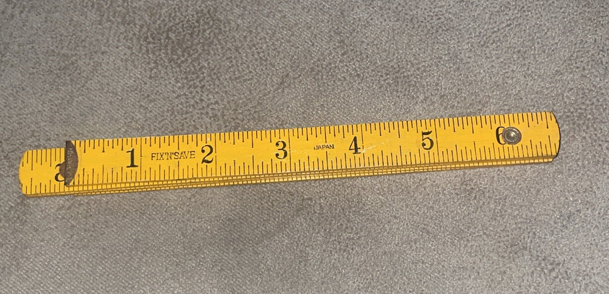 Fix’N’Save Wooden Folding Rule 24″ Total Length Made In Japan Vintage Tool