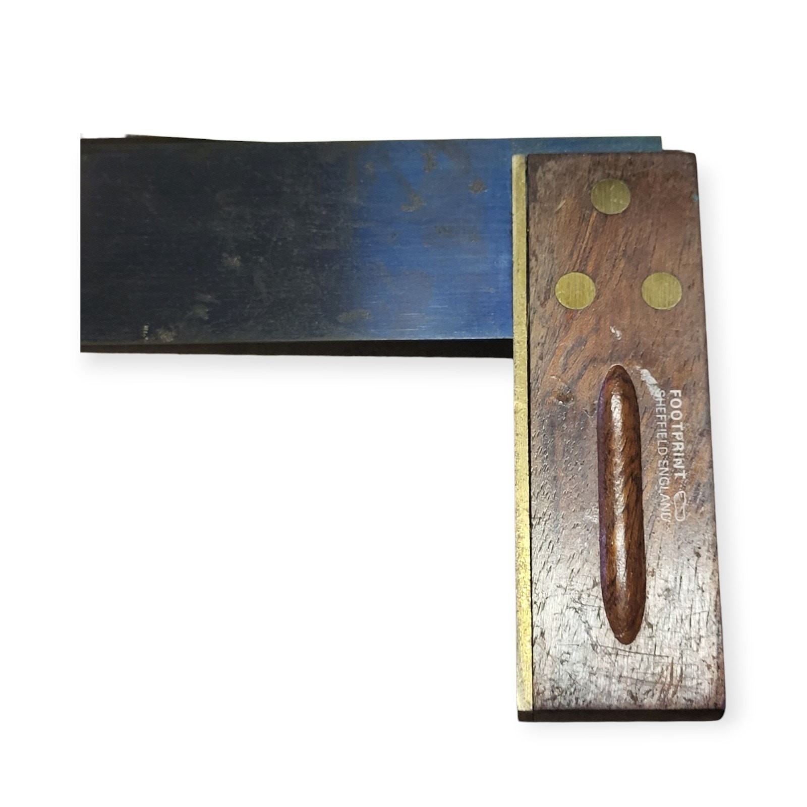 Vintage Footprint Sheffield England 8″ Square 6″Blade Rosewood Brass Handle