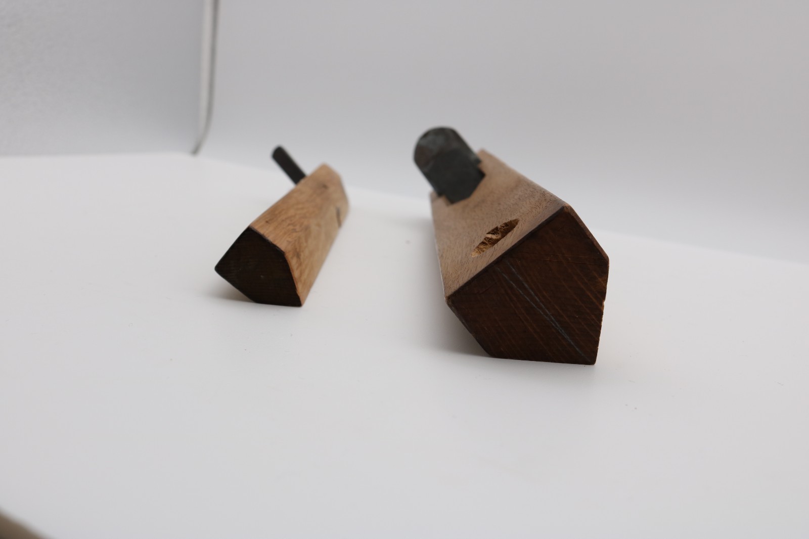 Japanese Kanna V Groove Plane Pair Convex V Sole 213-228mm Vintage Japan