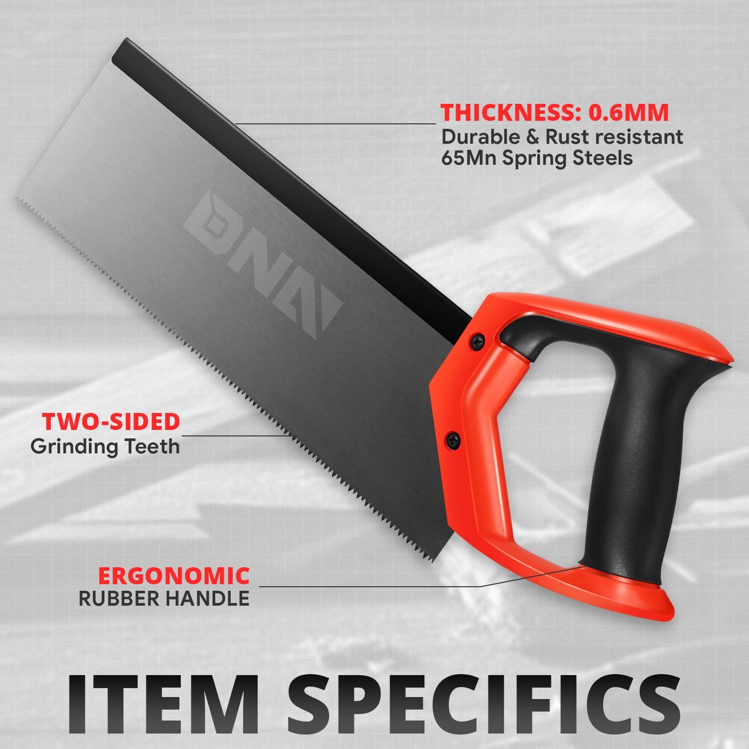 Universal 2 x 12” Bi-Ground Teeth Hand Cut Saw for Garden Camping w/TPR Handle