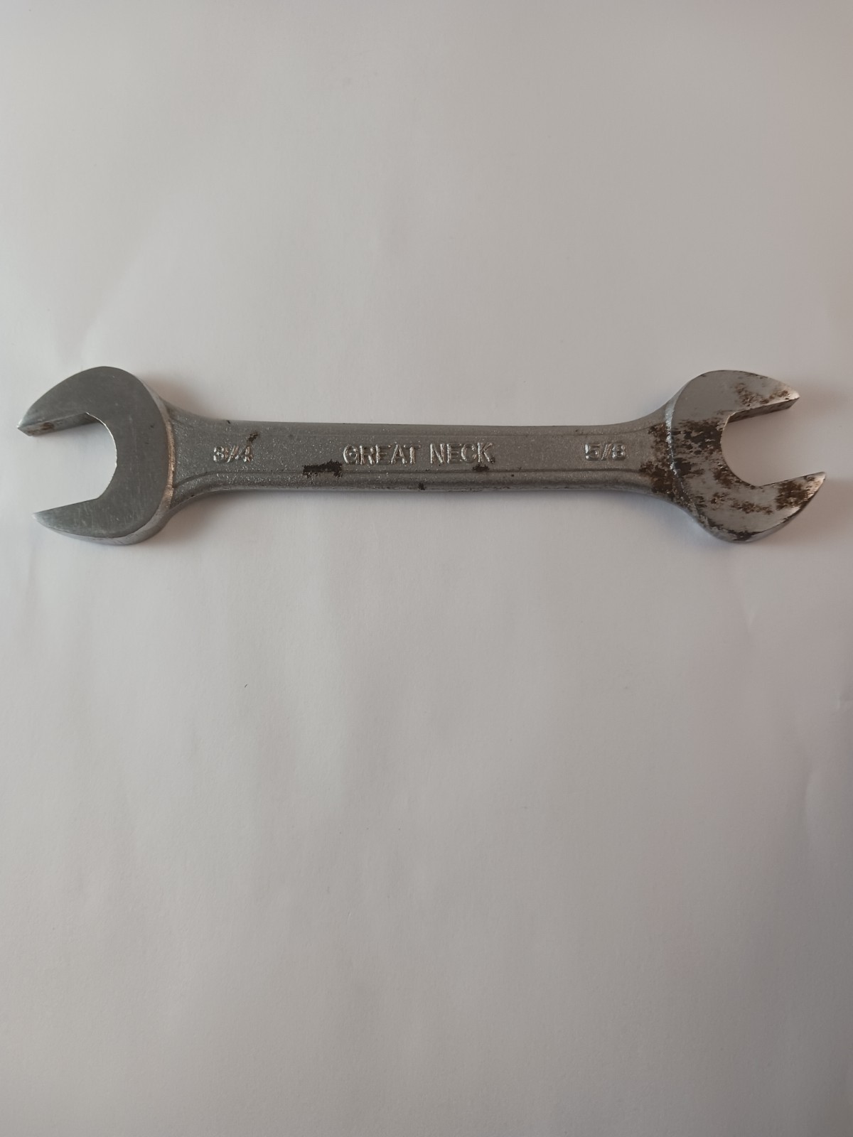 Great Neck, Open End Wrench, Sizes 3/4” X 5/8”, Made In Japan, 6 1/2 inches long