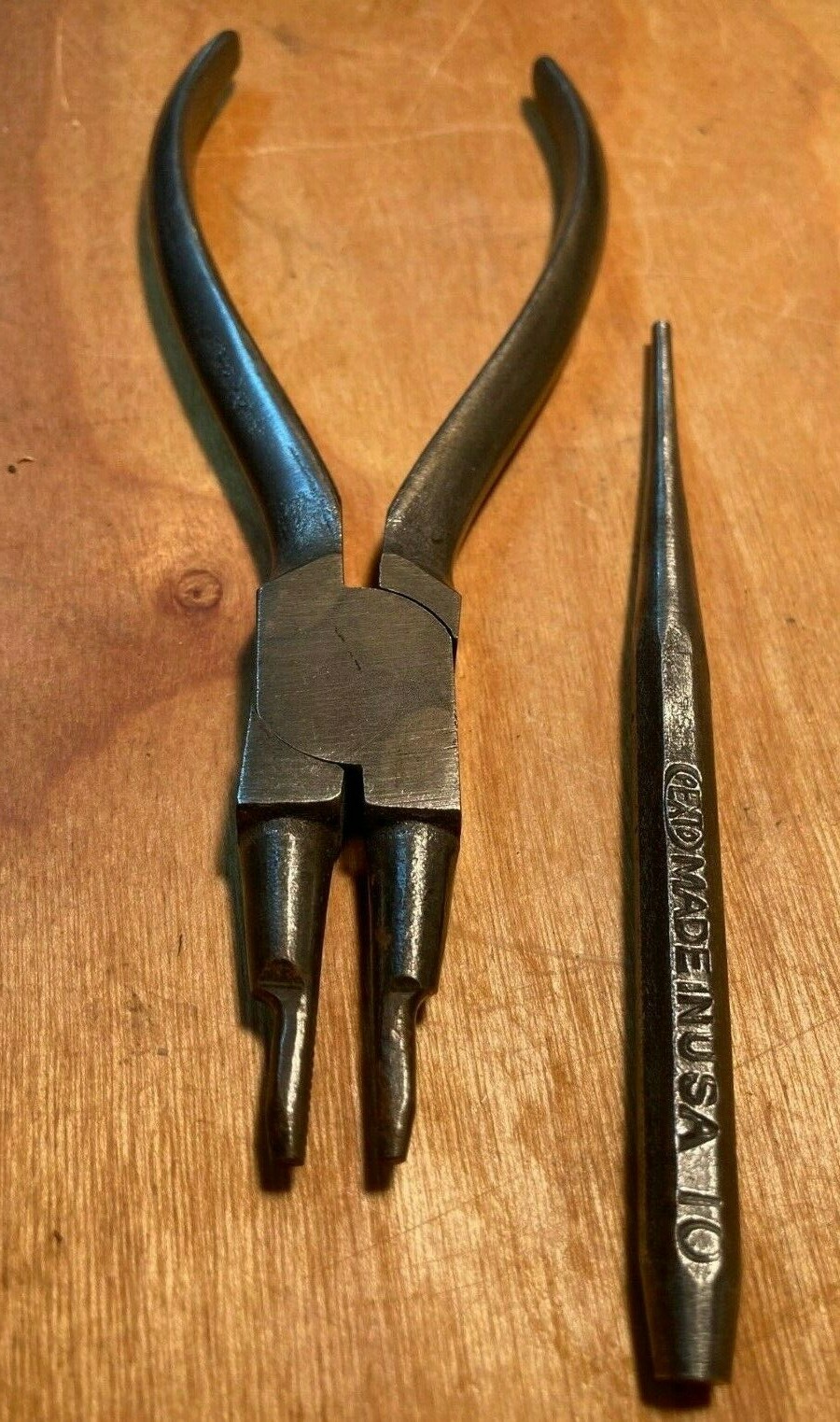 Vintage Pexto Round Nose Pliers and no. 10 Drift / Punch Tool