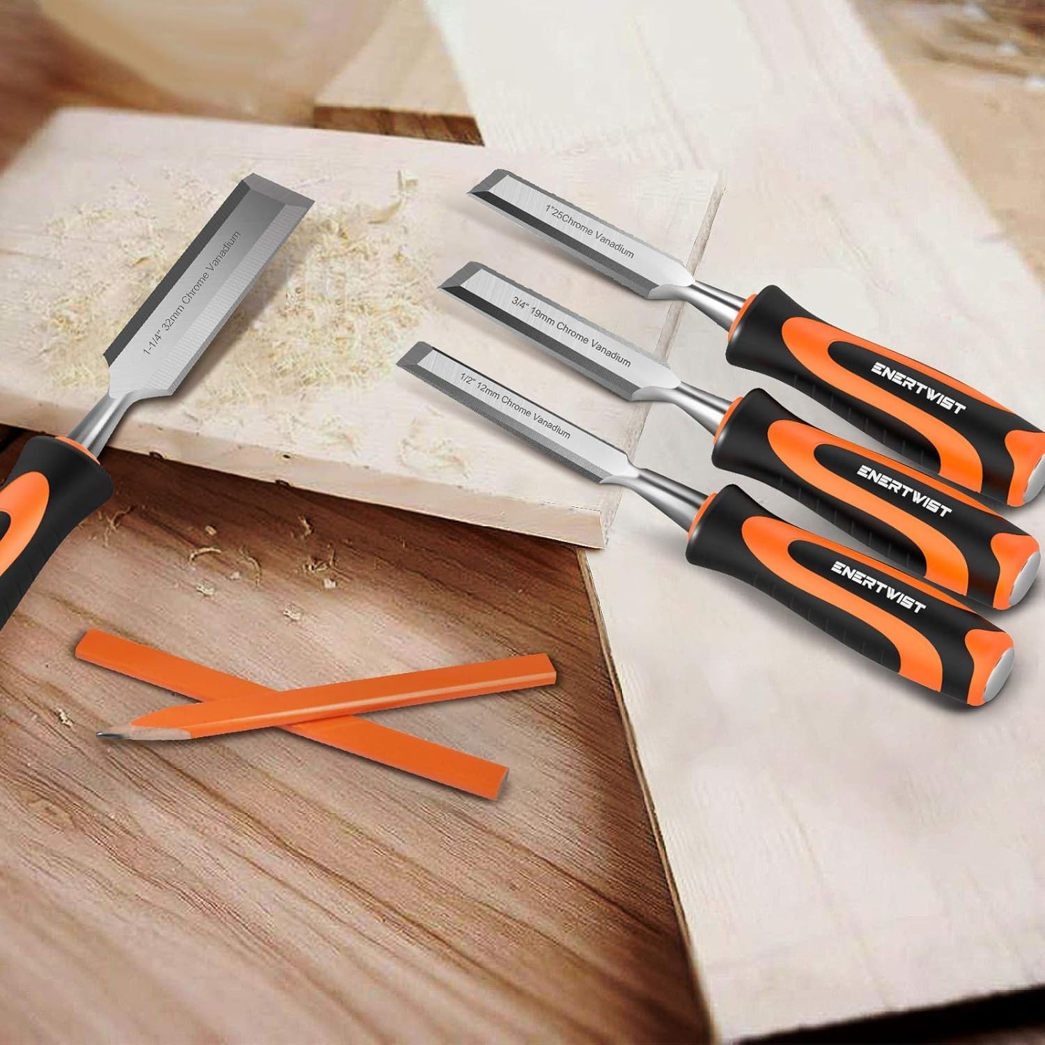 Ergonomic 13-Piece Wood Chisel Set with Accessories for Precision Woodworking