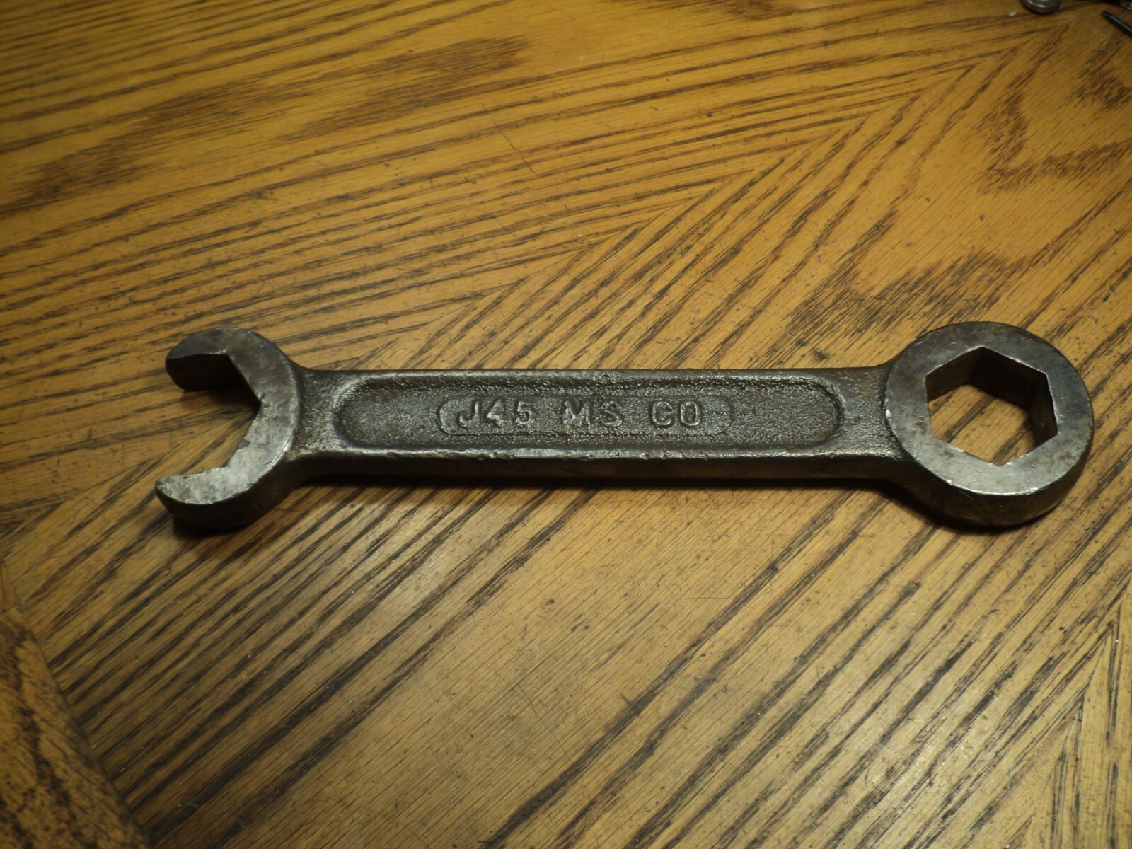 Vintage MS Co Dual End Wrench Tool No. J45 9-1/2″ Long