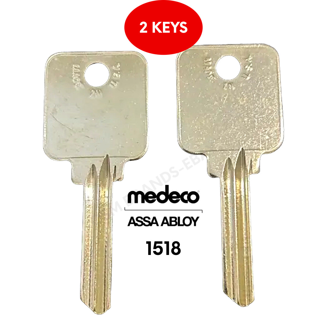 TWO (2) KEY BLANKS FIT MEDECO LOCKS #1518 LEVEL 3 5-PIN