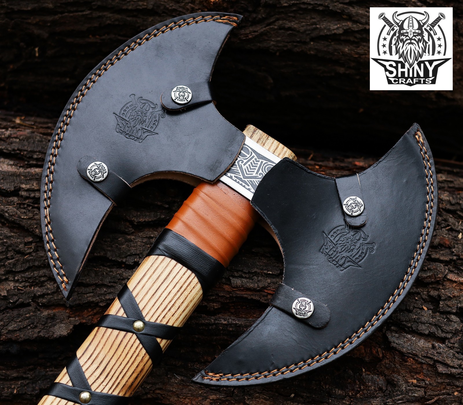27″ Camping Axe Tomahawk Viking Bearded Axe Chirstmas Gifts Odin’s axe SCA-13-A