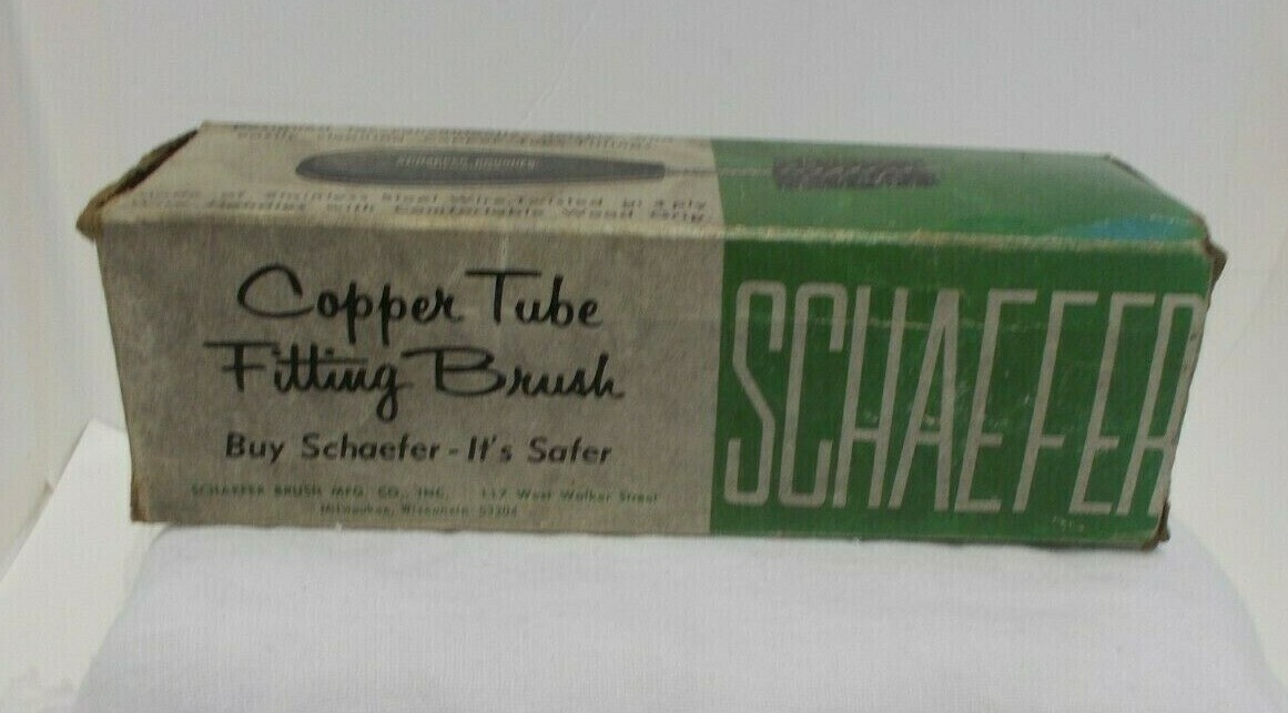 Schaefer Copper Tube Fitting Brush W/Box 2 Inch I.D. U.S.A Made Plumbing Display