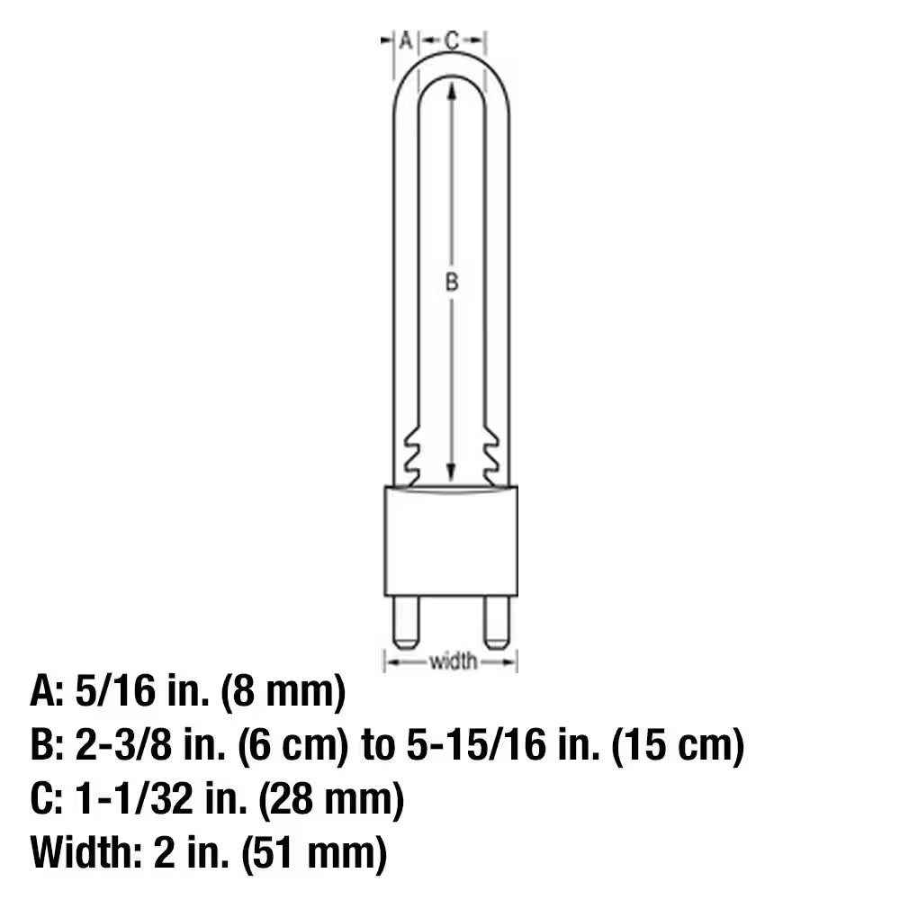 Lock with Key, 2 In. Wide, Adjustable Shackle