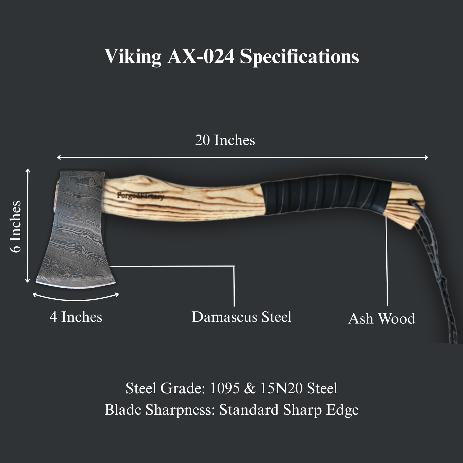 Hand Forged Damascus Steel Camping Bushcraft Axe, Gift on Christmas and New Year