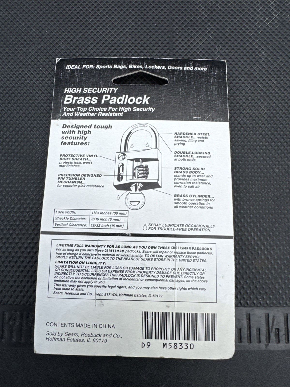 Sears Craftsman (2)pc Brass Padlock 58330 Nos 4keys Weather Resistant