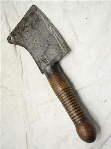 Early Biddle Hand Forged Iron Butchers Meat Cleaver Butchering Kitchen Tool