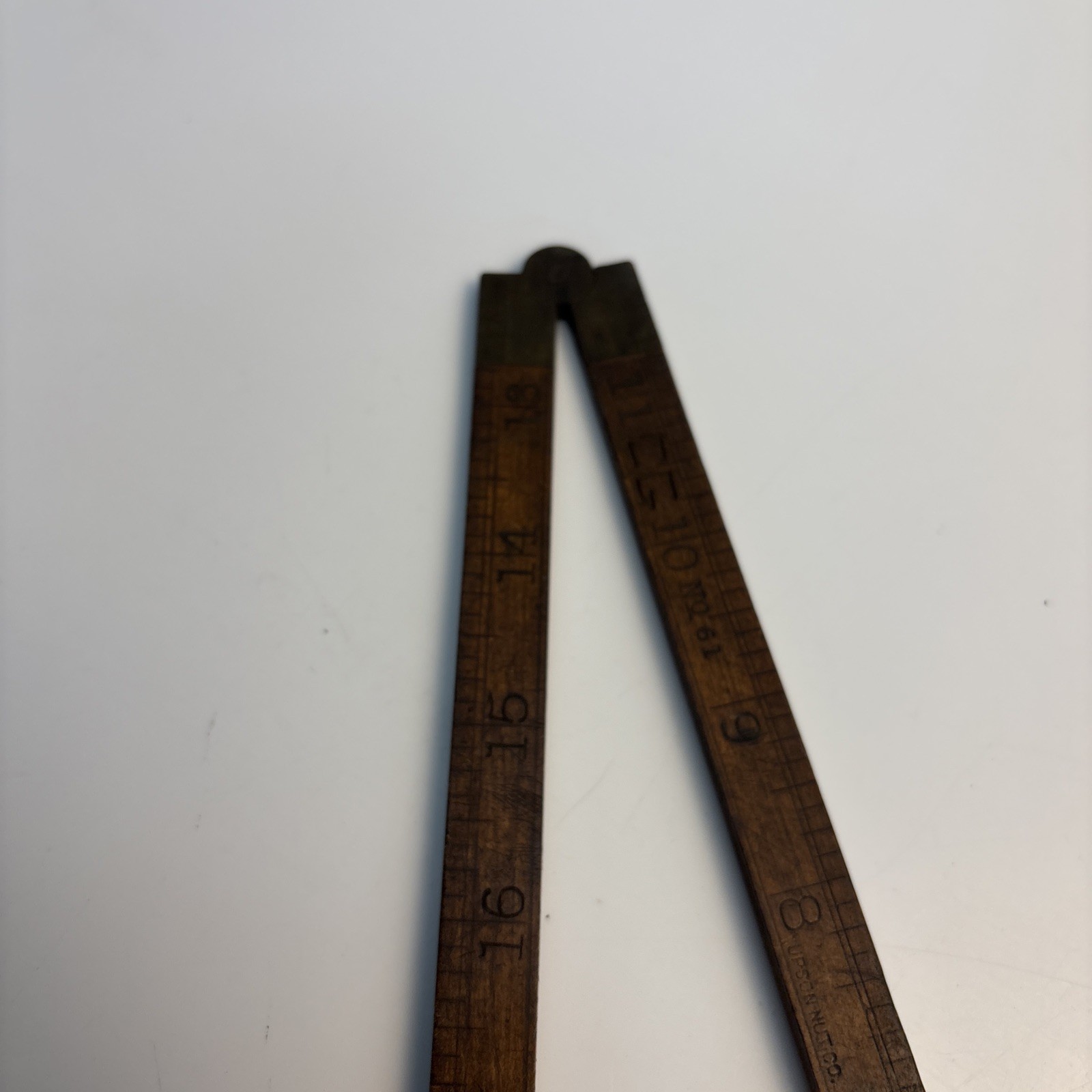 Vintage Upson No 612 Folding Ruler 24 Inch Wood Brass USA