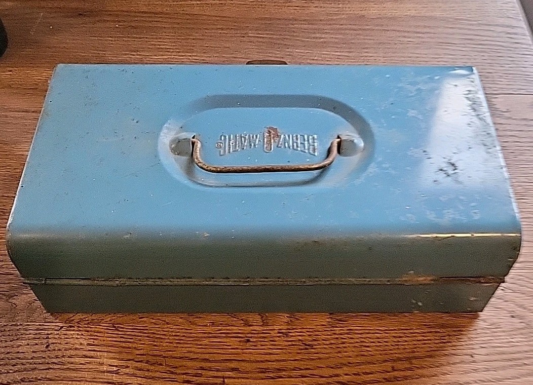 Vintage Blue Bernzomatic Metal Carry Case Tool Storage Tackle Box / Accessories