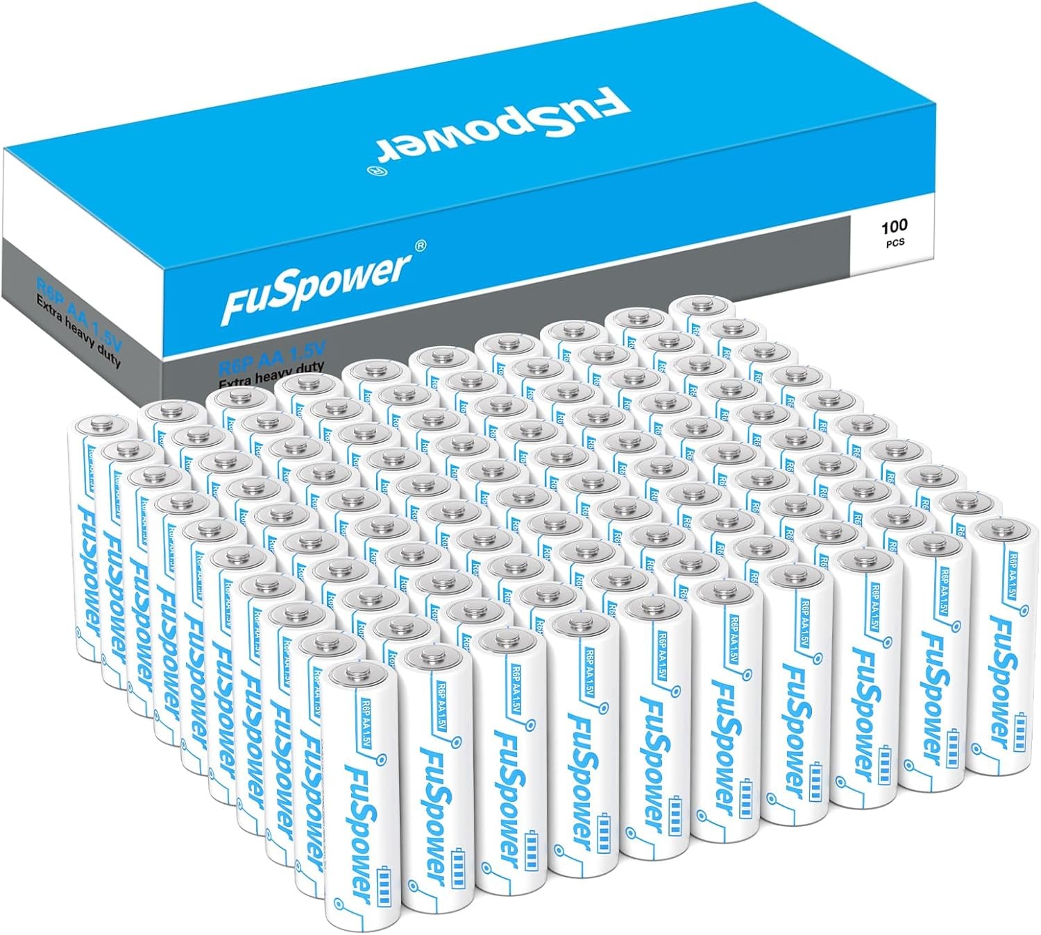 AA Batteries Double A Battery 1.5V AA R6P Heavy Duty Batteries 100 Pack