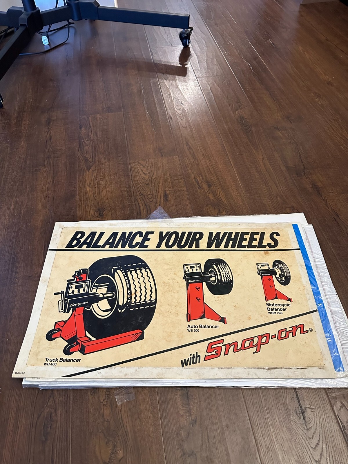 Rare 1980’s Promo Snap On Tools Plastic Display Poster 24 x 15 Balance wheels