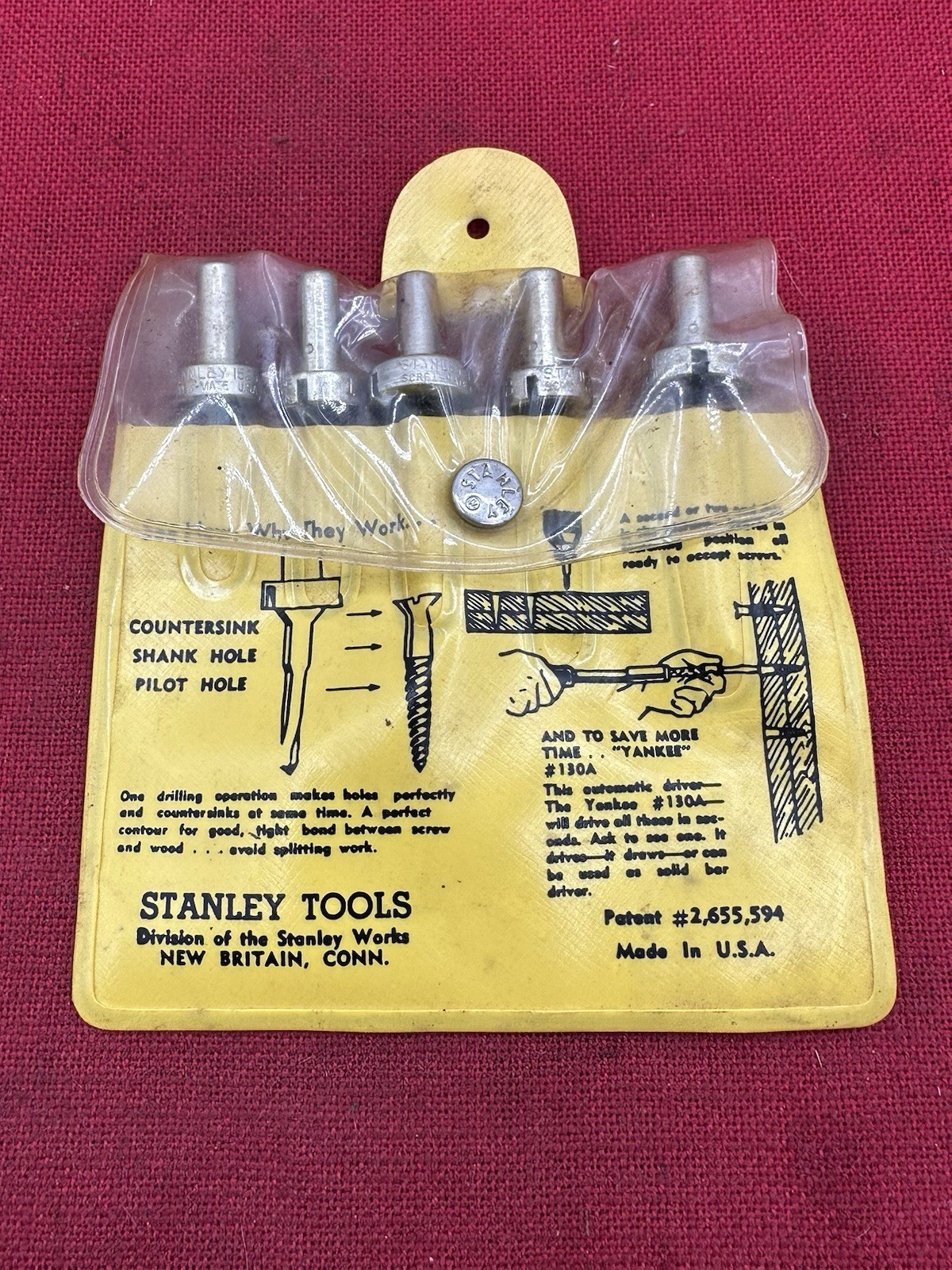 1960’s VINTAGE STANLEY SCREW-MATE DRILL & COUNTERSINK SET NO. 1525A W/POUCH USA