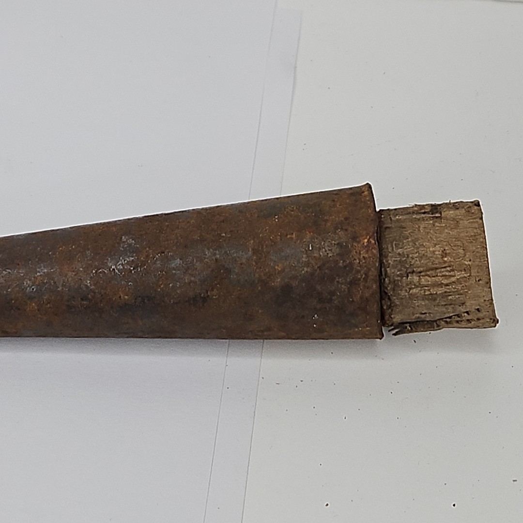 Vtg Unusual D R Barton 1832 Iron Broad Timber Chisel Signed Tool Blade Head USA
