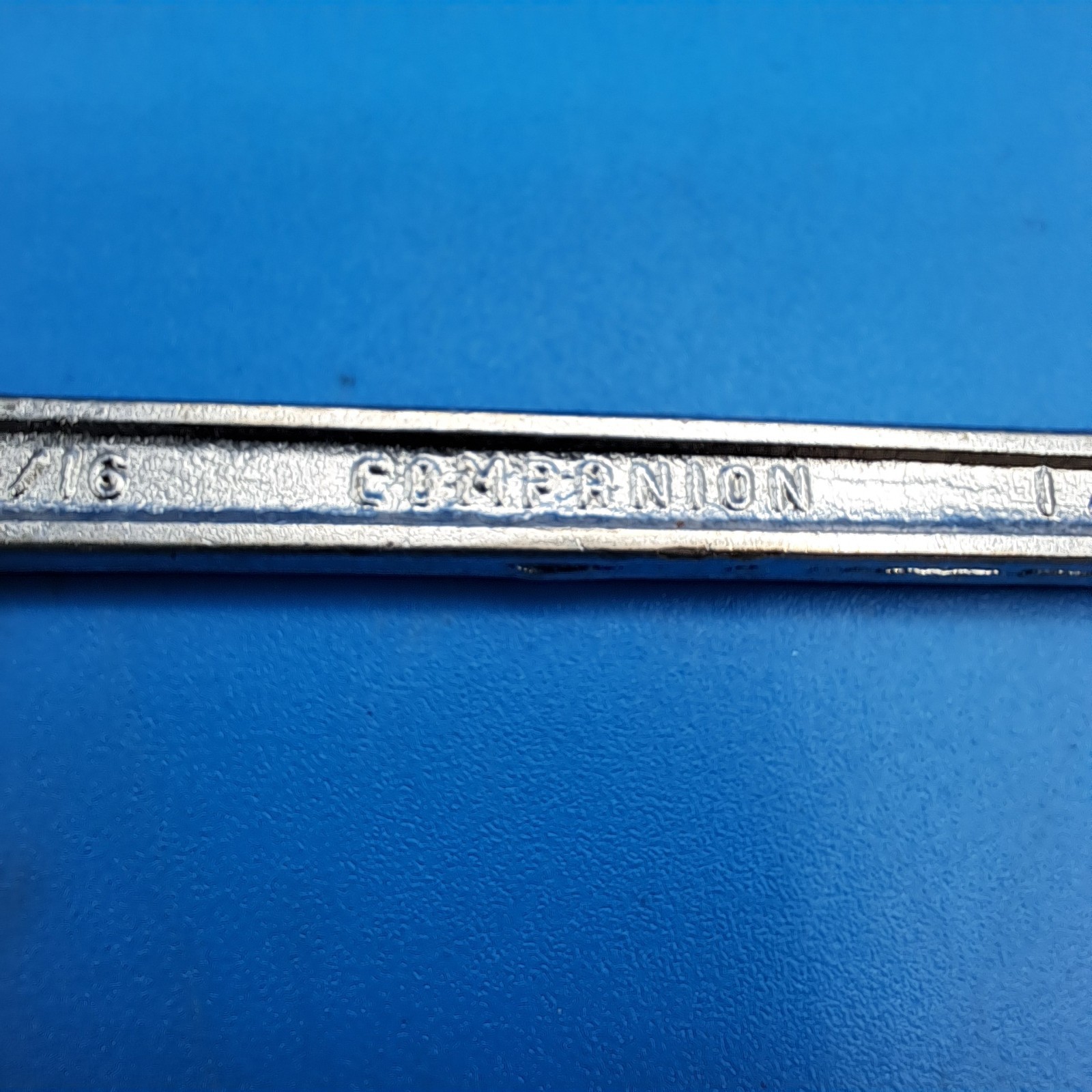 Vintage Companion 1/4 x 5/16″ Open End Wrench, Mfr Code WF, Forged in USA