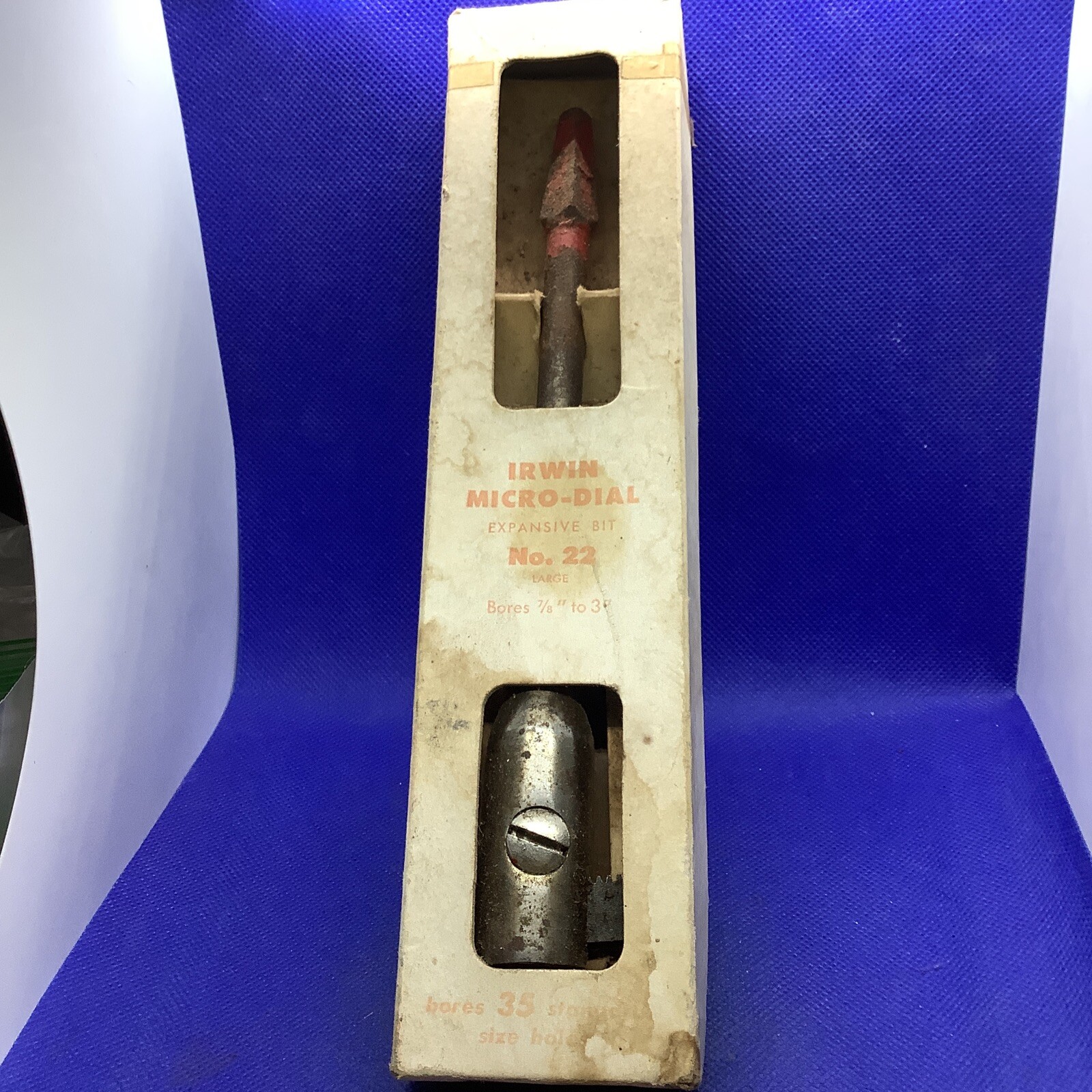VINTAGE IRWIN MICRO-DIAL EXPANSIVE BIT No.22 WITH BOX, MADE IN US of A