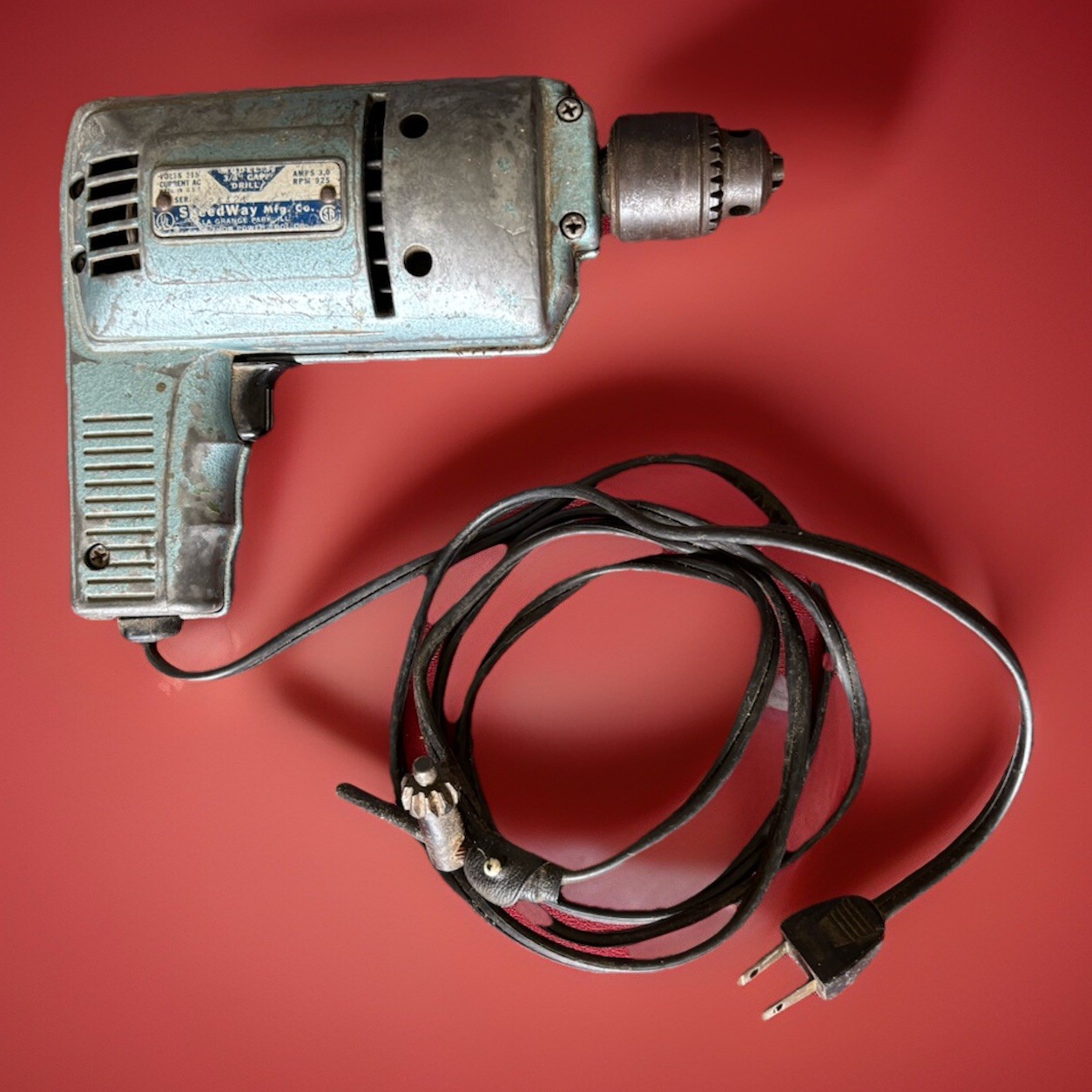 VINTAGE SPEEDWAY MFG. CO. 3/8 115V AC. DRILL